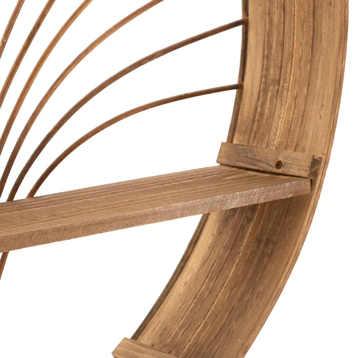 Mensola Marrone Rovere 2 Ripiani Finiture in Rattan 61x11x76h cm, Sfumatura Colore Struttura Rovere - Dalitasa