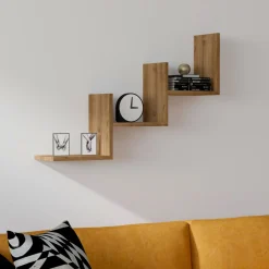 Mensole > Dmora Mensola 3 Ripiani set da 3 60x15x2h cm, Sfumatura Colore Struttura Rovere - Meina Marrone Rovere