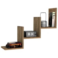 Mensole > Dmora Mensola 3 Ripiani set da 3 60x15x2h cm, Sfumatura Colore Struttura Rovere - Meina Marrone Rovere