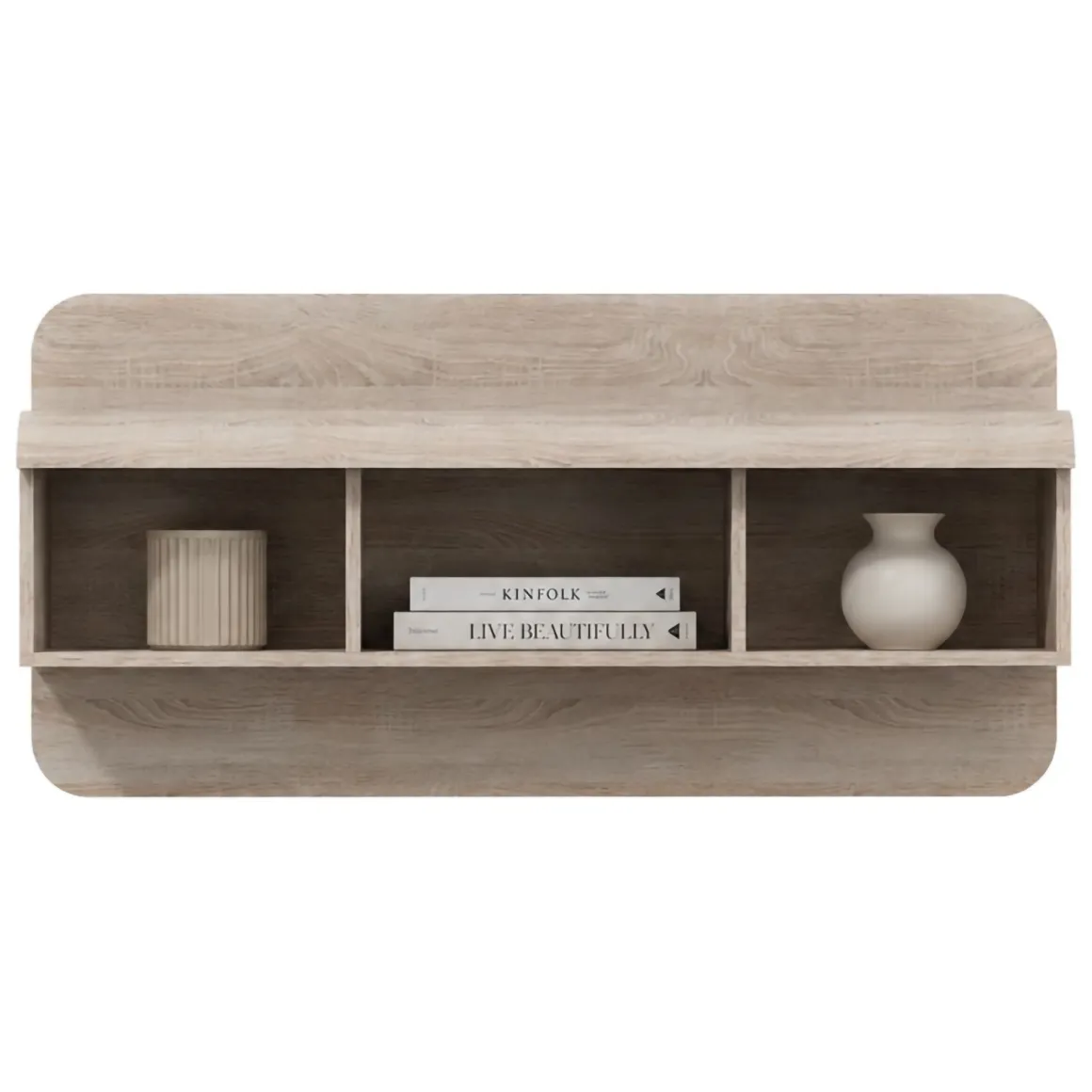 Mensola Marrone Rovere 4 Ripiani Sfumatura Colore Struttura Rovere 120x25x56h cm, - Kadamema