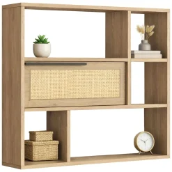 Mensole > Dmora Mensola 5 Ripiani Fatto a Mano, in Legno di Abete 40x10x37h cm, Sfumatura Colore Struttura Rovere - Montauro Marrone Rovere