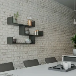 Mensole > Dmora Mensola muro 22x122cm antracite - Amang Nero Antracite