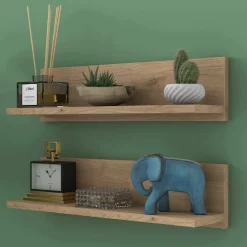 Mensole > Dmora Mensola muro 13x60cm noce e bianca - Nebbia Bianco, Marrone Noce