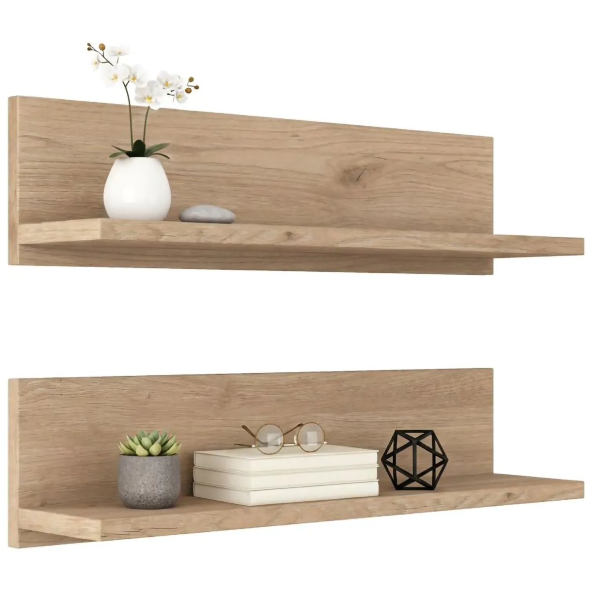 Mensole > Dmora Mensola muro 13x60cm noce e bianca - Nebbia Bianco, Marrone Noce
