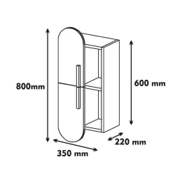 Mensola muro 22x35cm noce e gialla - Nesat