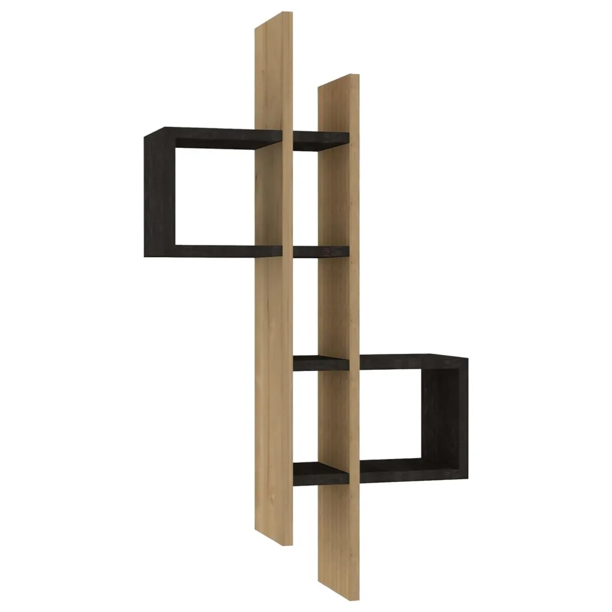 Mensole > Dmora Mensola Nero Antracite Marrone Rovere 8 Ripiani Colore Struttura Marrone 54x20x108h cm, Sfumatura Colore Struttura Antracite - Cupello Marrone Rovere, Nero Antracite