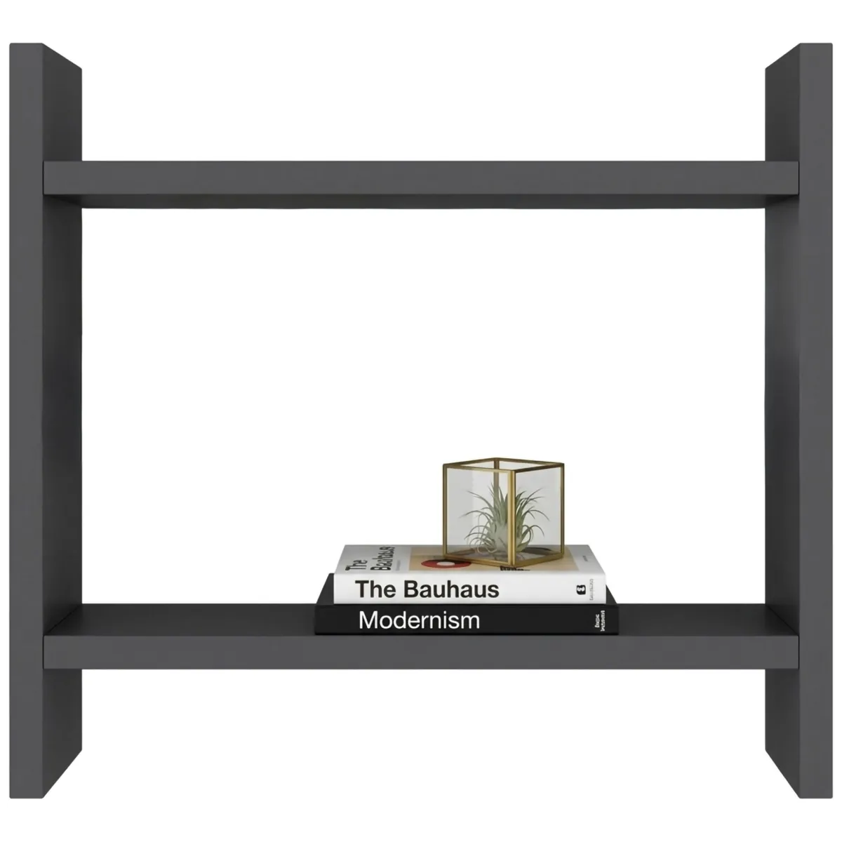 Mensole > Dmora Mensola 2 Ripiani Sfumatura Colore Struttura Antracite 34x10x30h cm, - Morfasso Nero Antracite