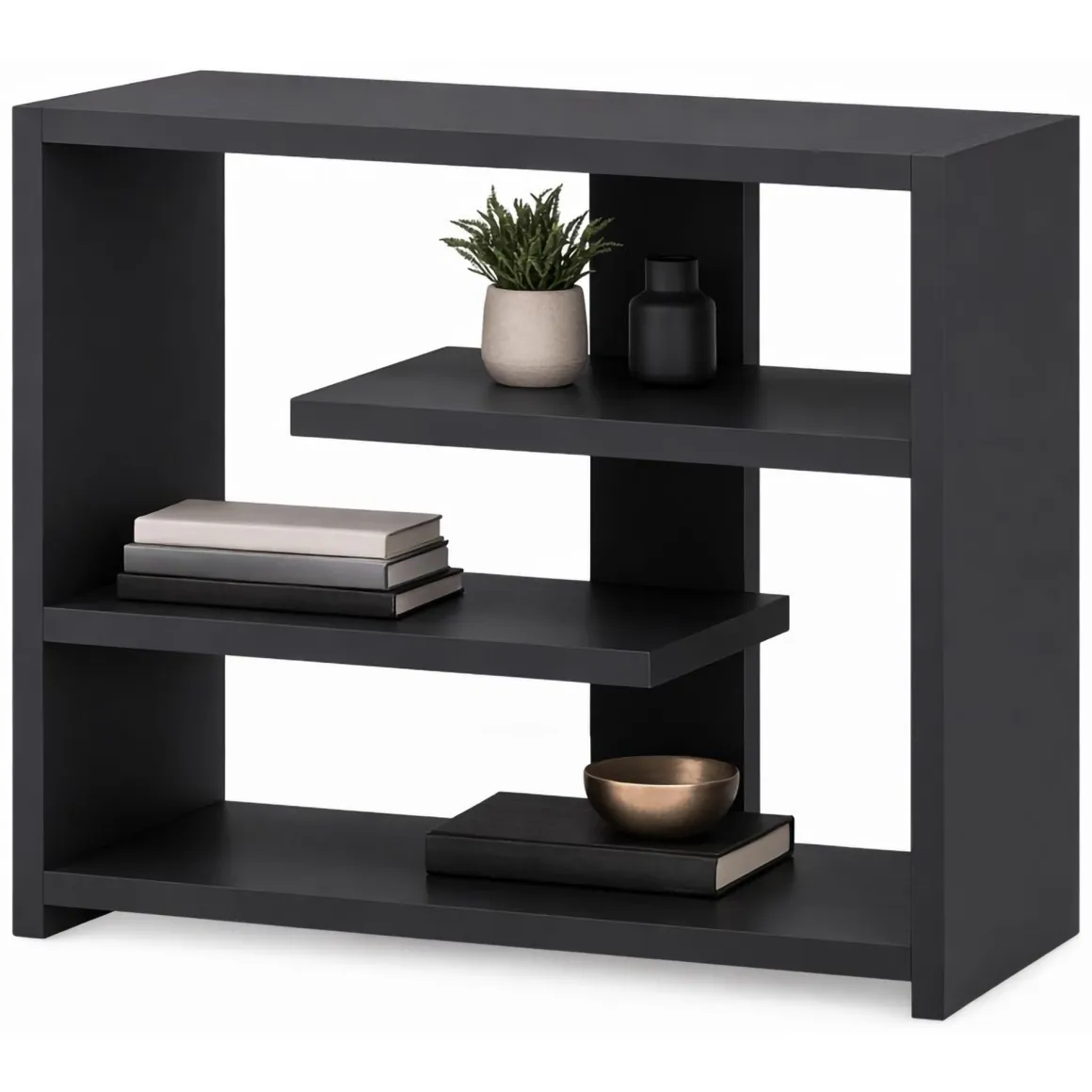 Mensole > Dmora Mensola 3 Ripiani set da 3 60x15x2h cm, Sfumatura Colore Struttura Antracite - Meina Nero Antracite