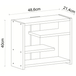 Mensole > Dmora Mensola 3 Ripiani set da 3 60x15x2h cm, Sfumatura Colore Struttura Antracite - Meina Nero Antracite