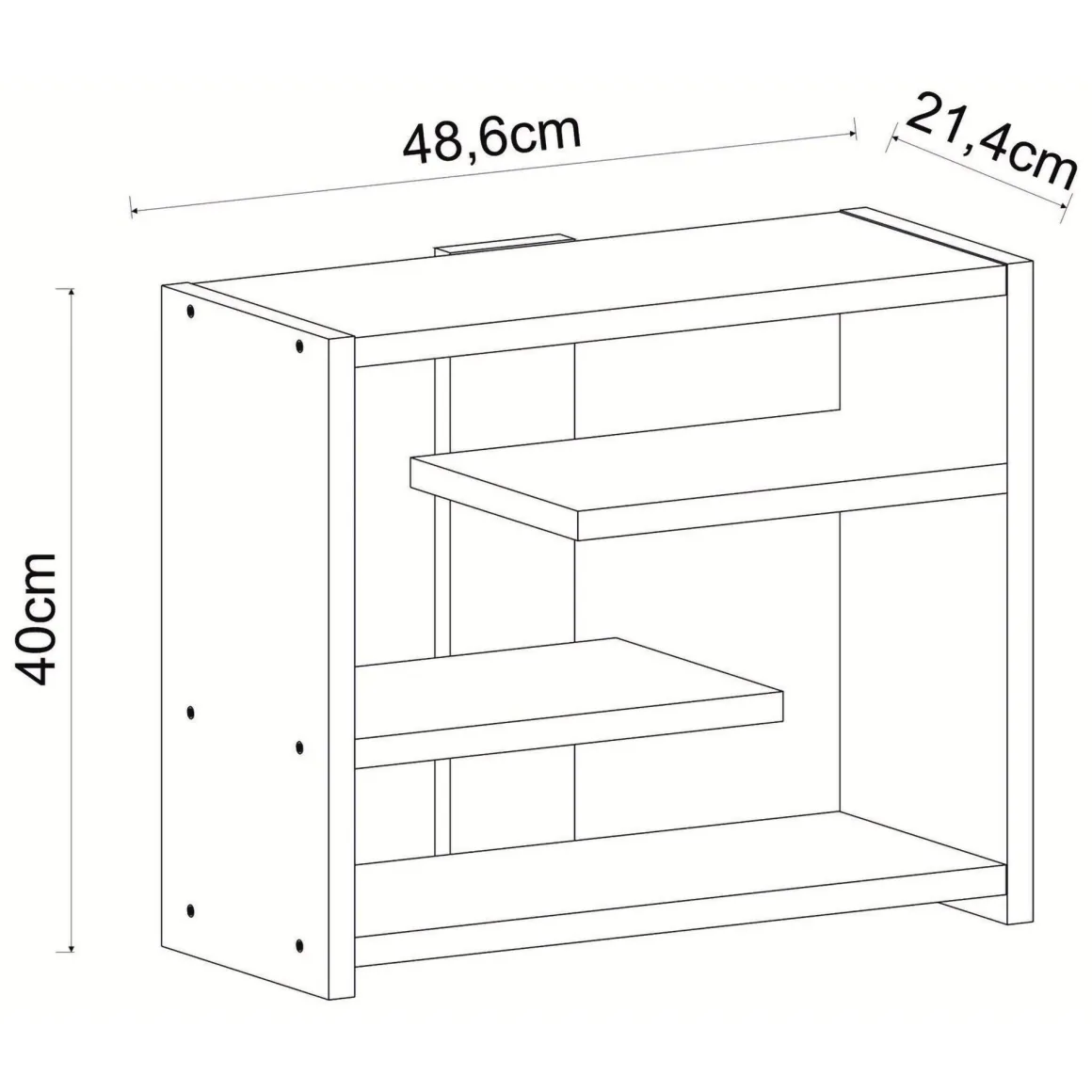 Mensole > Dmora Mensola 3 Ripiani set da 3 60x15x2h cm, Sfumatura Colore Struttura Antracite - Meina Nero Antracite