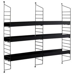 Mensola Nero 3 Ripiani 98x21x100h cm, - Scurelle