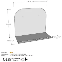 Mensole > Dmora Mensola un Ripiano 28x12x23h cm, - Ugento Nero