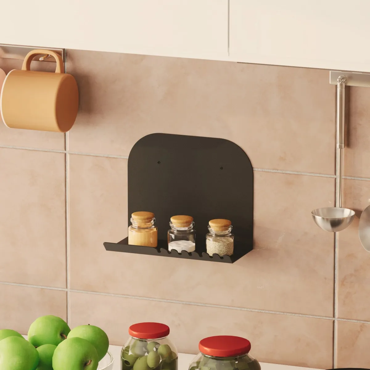 Mensole > Dmora Mensola un Ripiano 28x12x23h cm, - Ugento Nero