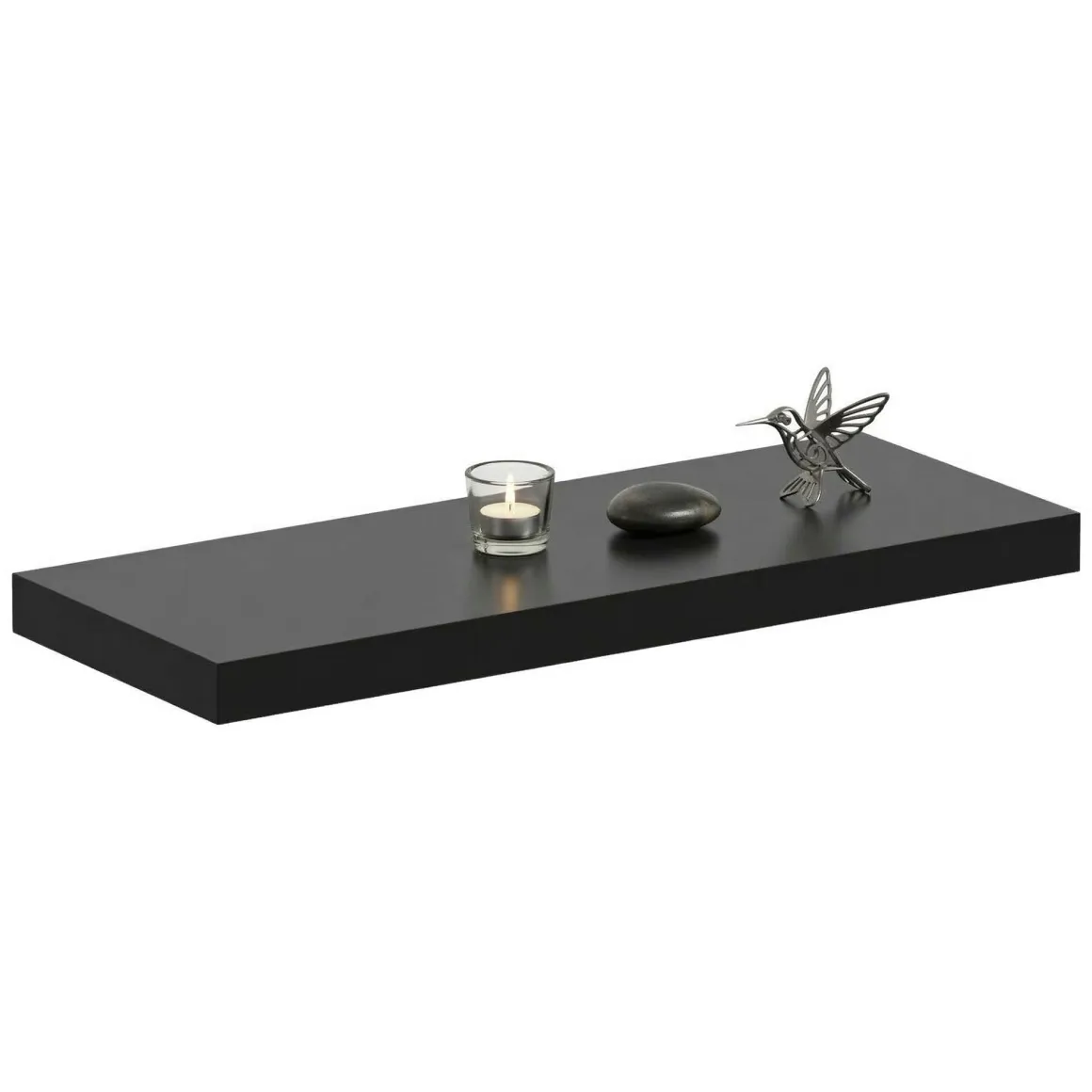 Mensola Nero un Ripiano 60x23x4h cm, - Varena