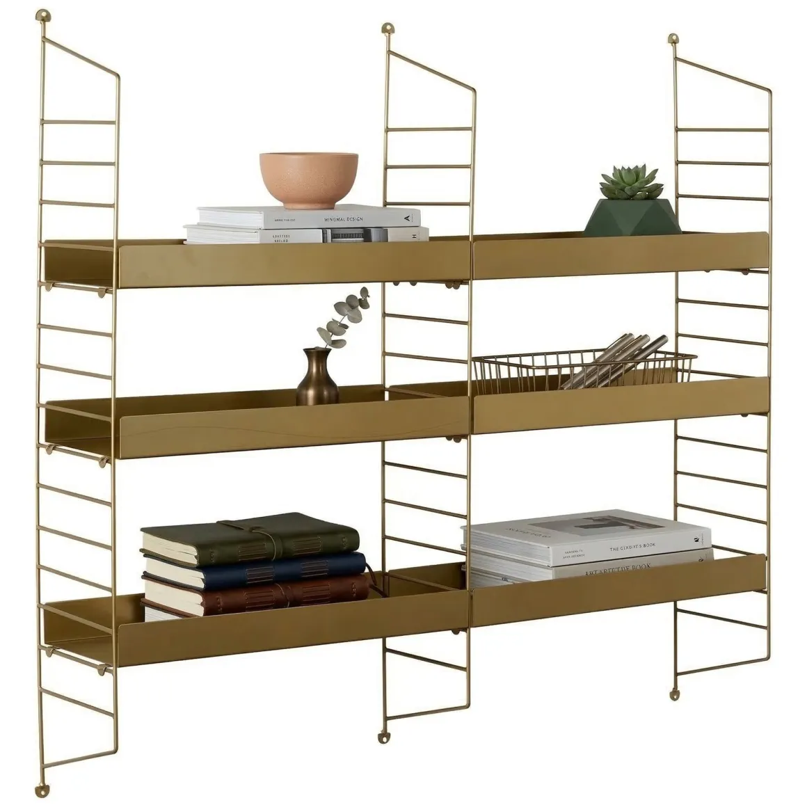 Mensola oro 3 Ripiani 98x21x100h cm, - Scurelle