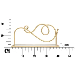 Mensole > Dmora Mensola oro Trasparente 2 Ripiani Materiale Struttura in Vetro 42x18x21h cm, Colore Struttura Trasparente - Telavi Trasparente, Oro