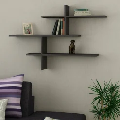 Mensola parete design 22x123cm antracite - Antani