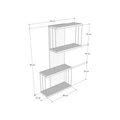 Mensola parete 19x65cm antracite e rovere - Gerolama