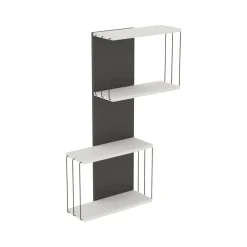 Mensole > Dmora Mensola parete 19x65cm bianca e antracite - Gerolama Nero, Bianco Antracite