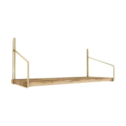 Mensole > Dmora Mensola parete 16x45cm oro e marrone - Sepat Marrone, Oro