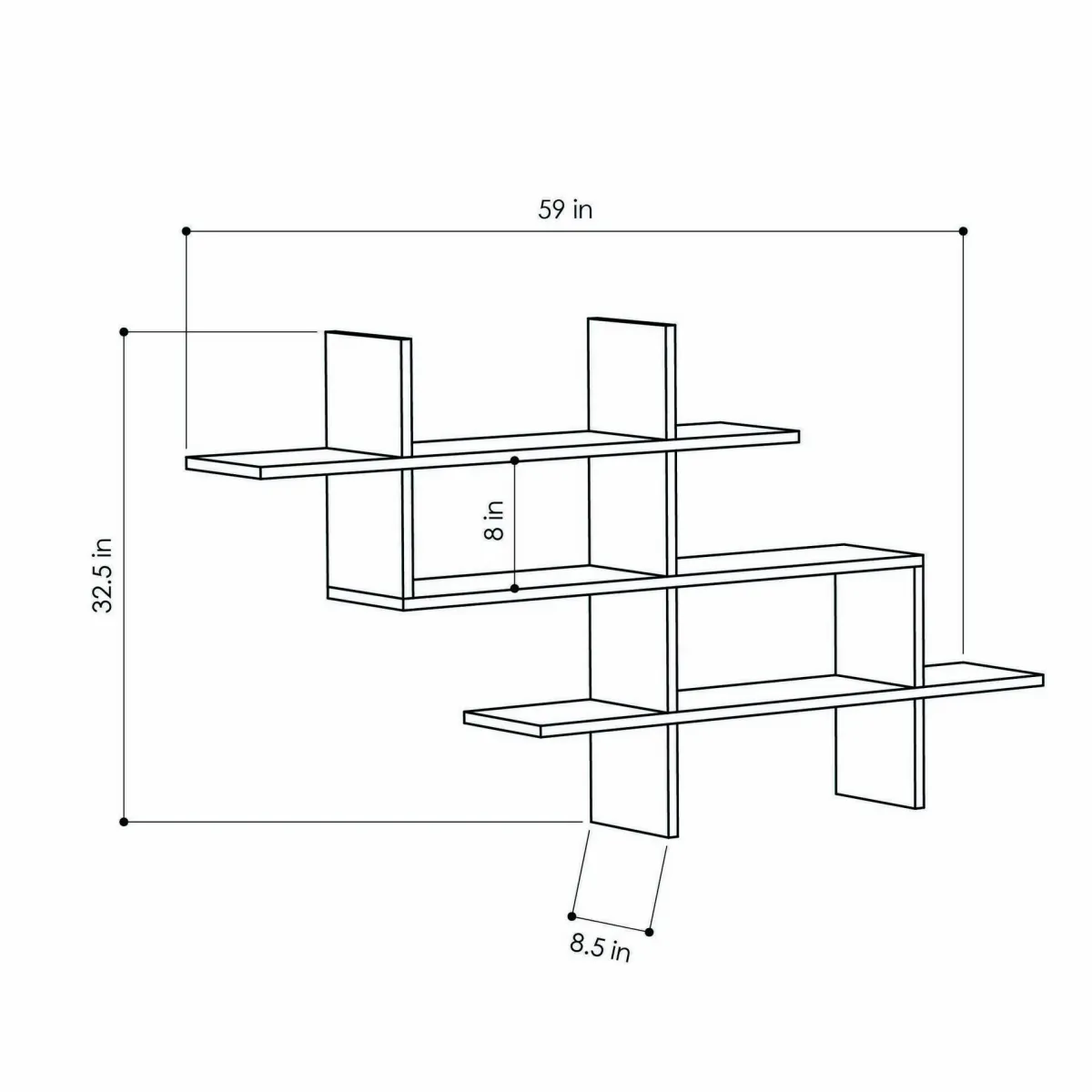 Mensole > Dmora Mensola parete 22x150cm quercia - Aieta Marrone Quercia