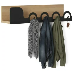 Attaccapanni > Dmora Mensola porta abiti 63x14h cm 5 posti quercia - Beryl Nero Antracite, Marrone Quercia