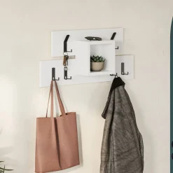 Mensola porta abiti 68x32h cm 6 posti bianco - Jimena