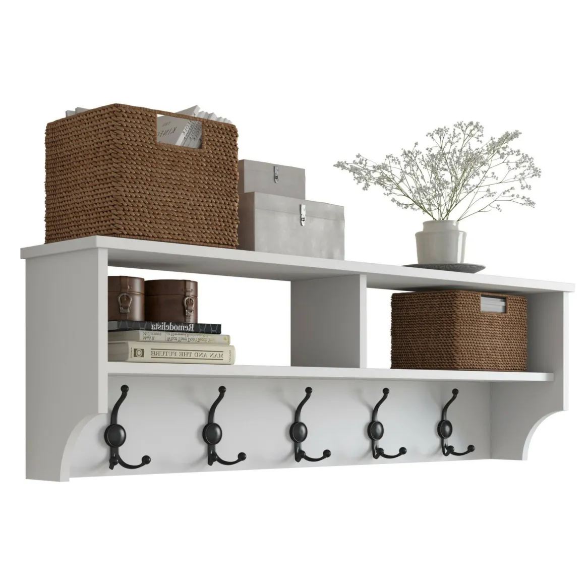 Mobile appendiabiti 120x37h cm 5 posti bianco - Egay