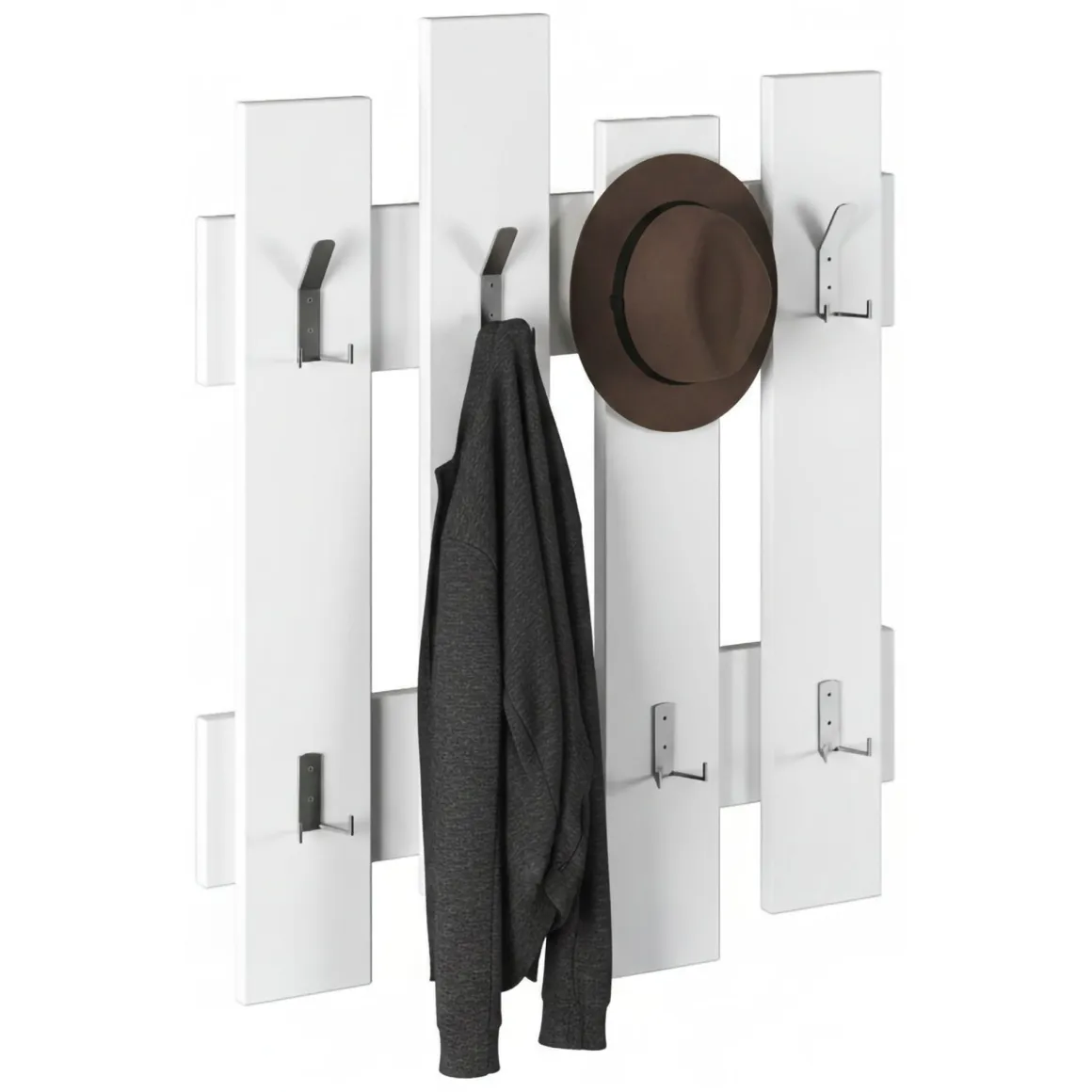 Mobile appendiabiti 64x79h cm 8 posti bianco - Astratto