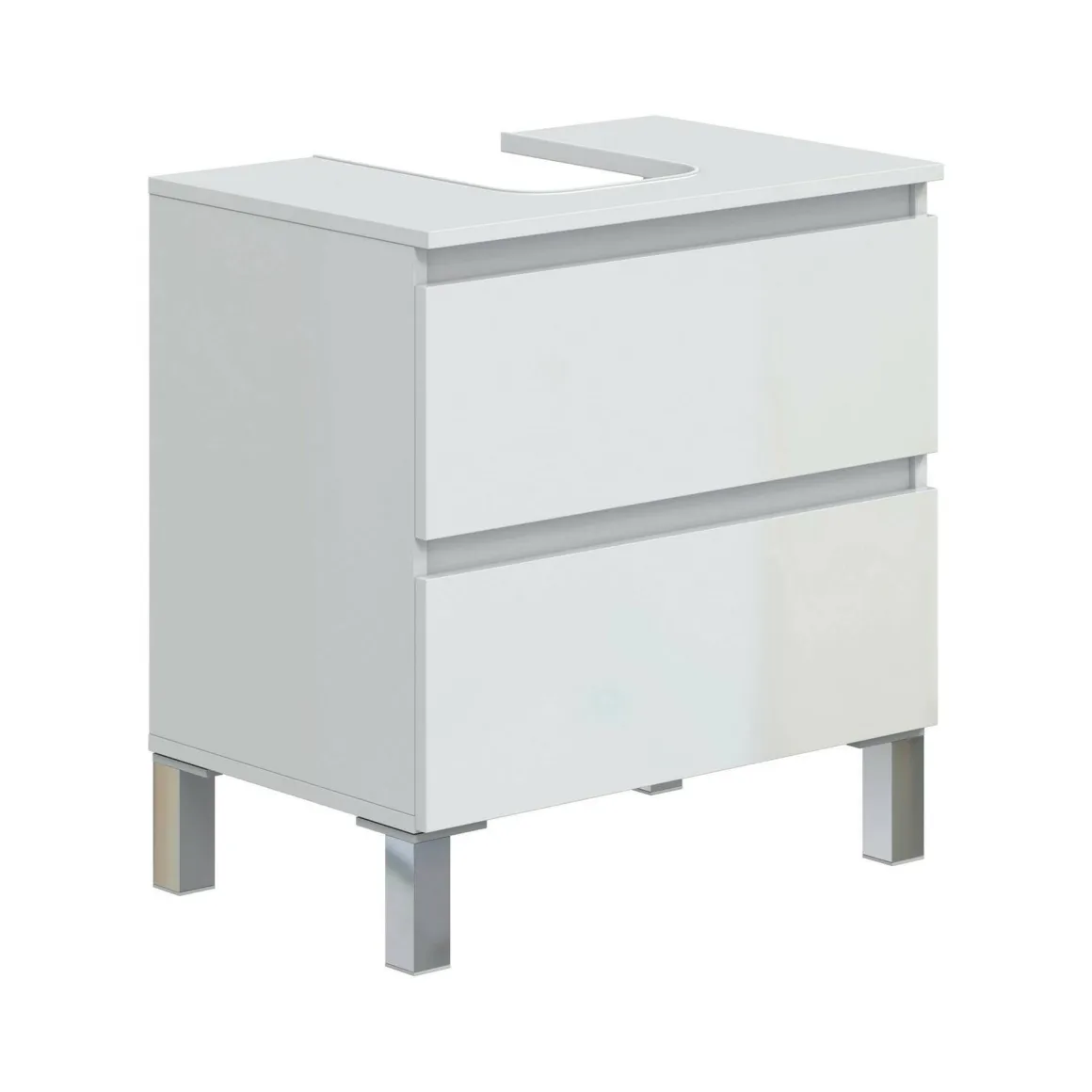 Mobile bagno 2 cassetti 60x40x63h cm bianco lucido - Avola