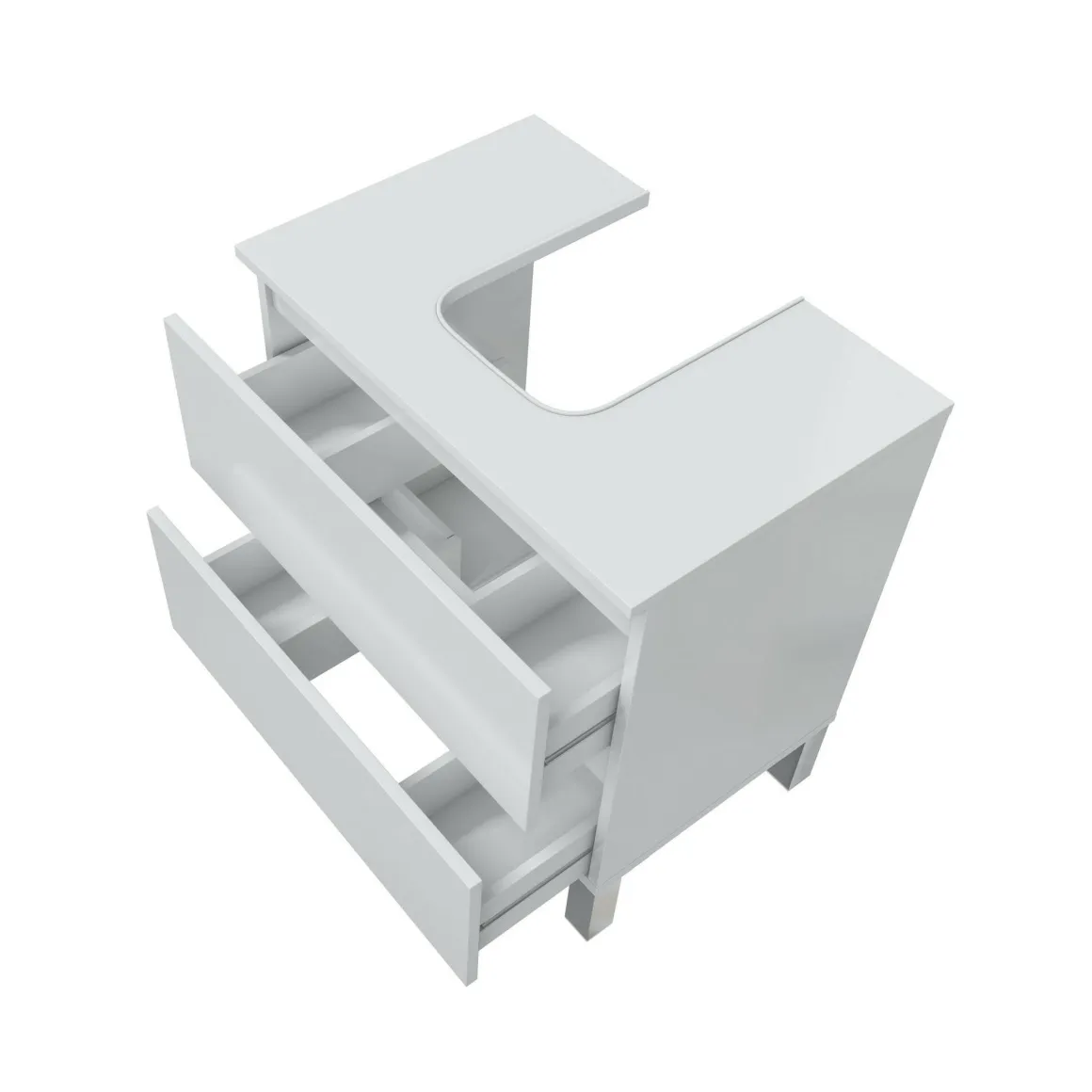 Mobile bagno 2 cassetti 60x40x63h cm bianco lucido - Avola