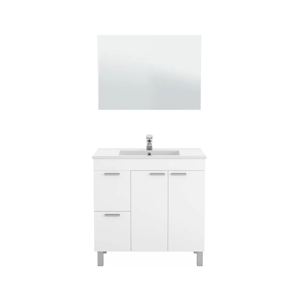 Mobile bagno 2 cassetti 80x80x45h cm bianco lucido - Aracth