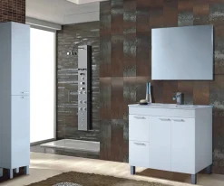 Mobile bagno 2 cassetti 80x80x45h cm bianco lucido - Aracth