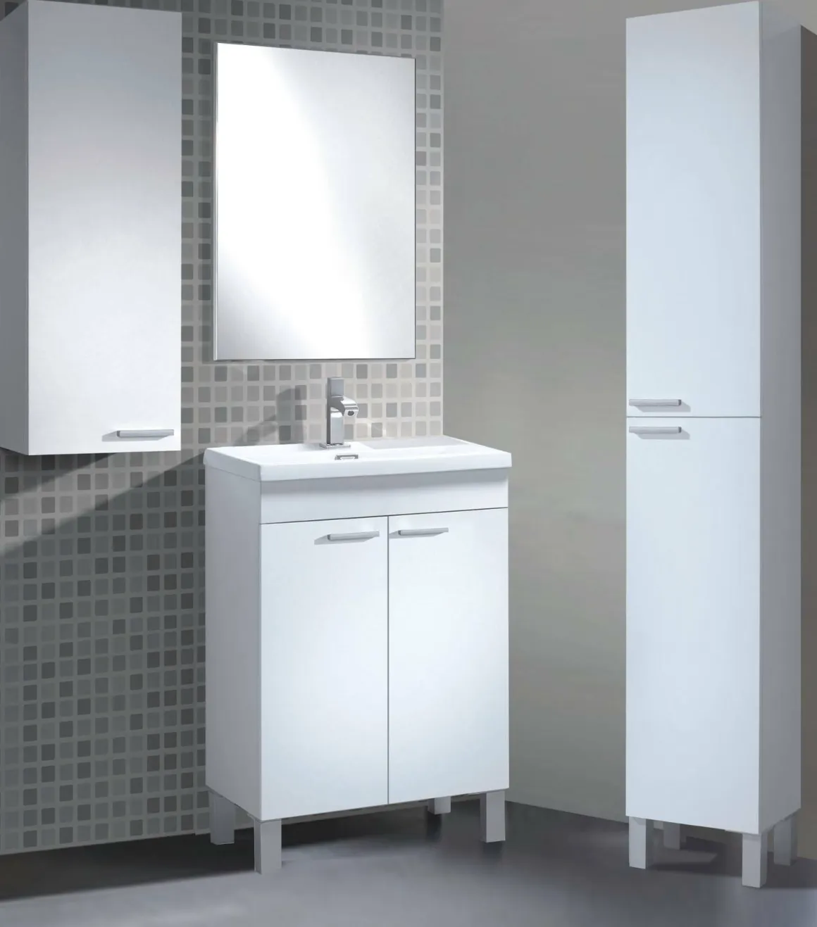 Mobile colonna bagno classico 2 ante 30x182h cm bianco lucido - Ark