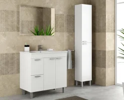 Mobile colonna bagno classico 2 ante 30x182h cm bianco lucido - Ark