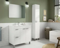 Mobile colonna bagno classico 2 ante 30x182h cm bianco lucido - Ark