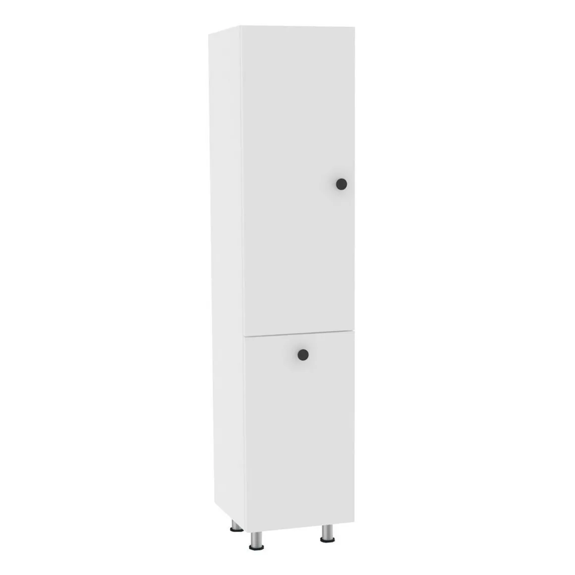Mobile Colonna Bianco 2 Ripiani 2 Ante 35x32x155h cm, Portabiancheria - Cropani