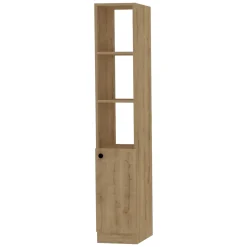 Mobile Colonna Marrone Rovere 3 Ripiani Un'anta 30x30x170h cm, 5 Vani - Leuca
