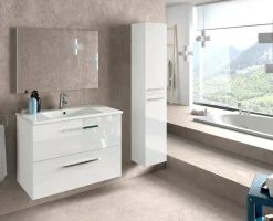 Mobili Colonna|Bagno > Dmora Mobile colonna sospesa 2 ante 30x150h cm cemento - Notte Grigio Cemento