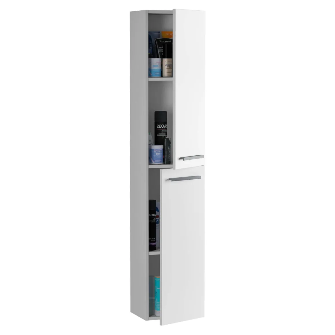 Mobili Colonna|Bagno > Dmora Mobile colonna sospesa 2 ante 30x150h cm cemento - Notte Grigio Cemento