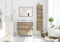 Mobile colonna sospeso 2 ante 30x140h cm quercia - Aladin