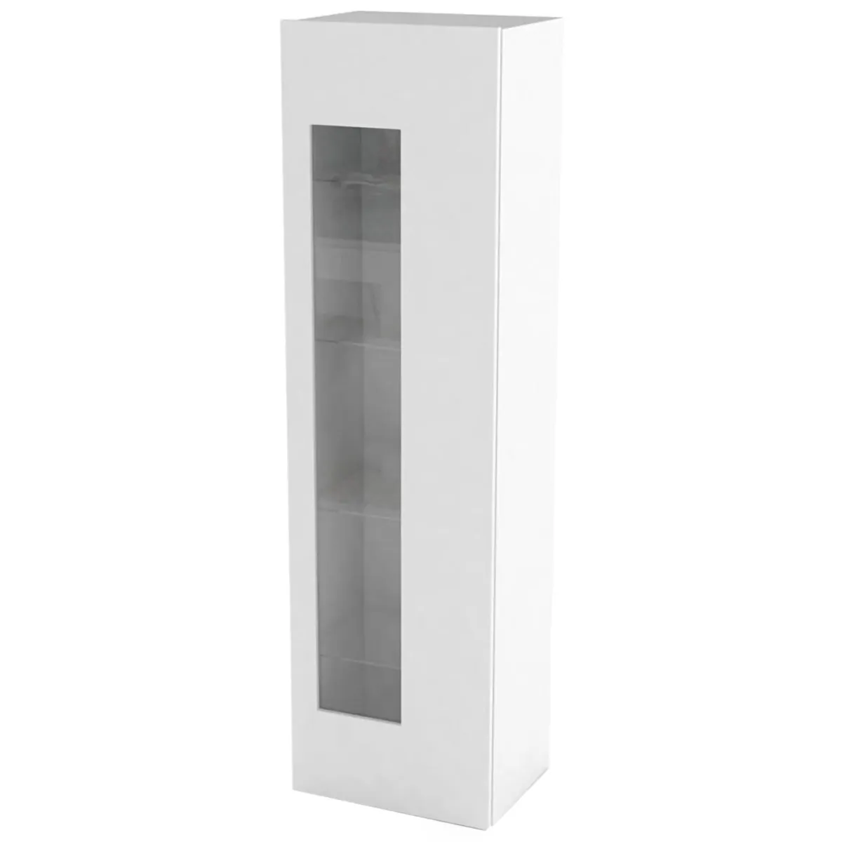 Vetrine|Cucina > Dmora Mobile colonna vetrina 45x34x162h cm - Adatka Bianco Lucido