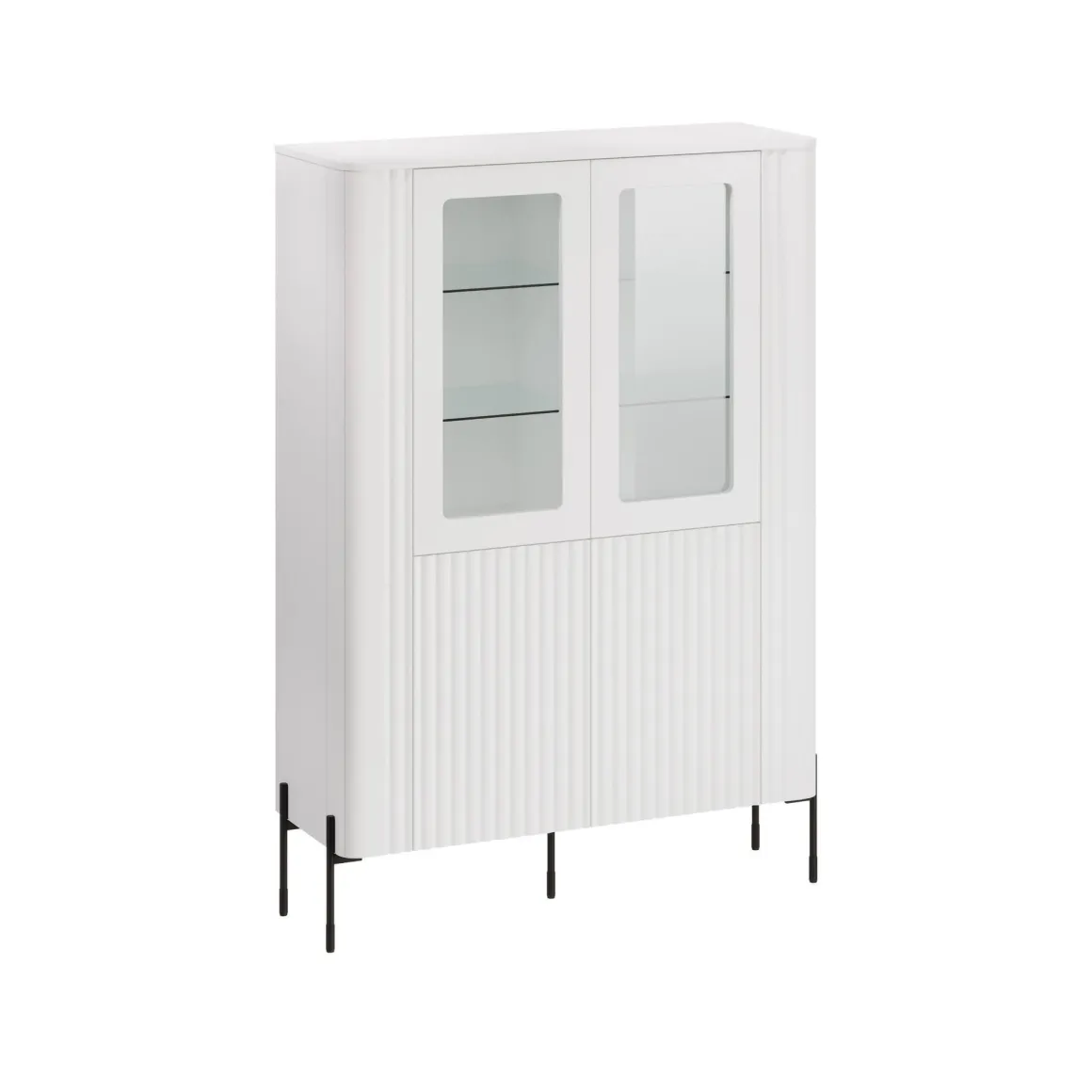Vetrine > Dmora Mobile con vetrina 2 ante 78x32x199h cm - Lazio Bianco