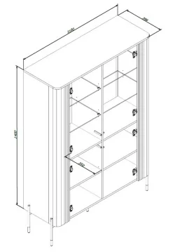 Vetrine > Dmora Mobile con vetrina 2 ante 78x32x199h cm - Lazio Bianco