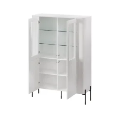 Vetrine > Dmora Mobile con vetrina 2 ante 78x32x199h cm - Lazio Bianco