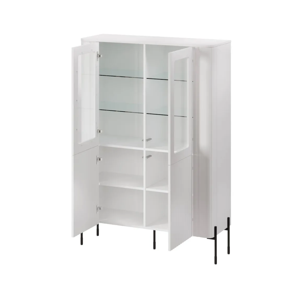 Vetrine > Dmora Mobile con vetrina 2 ante 78x32x199h cm - Lazio Bianco