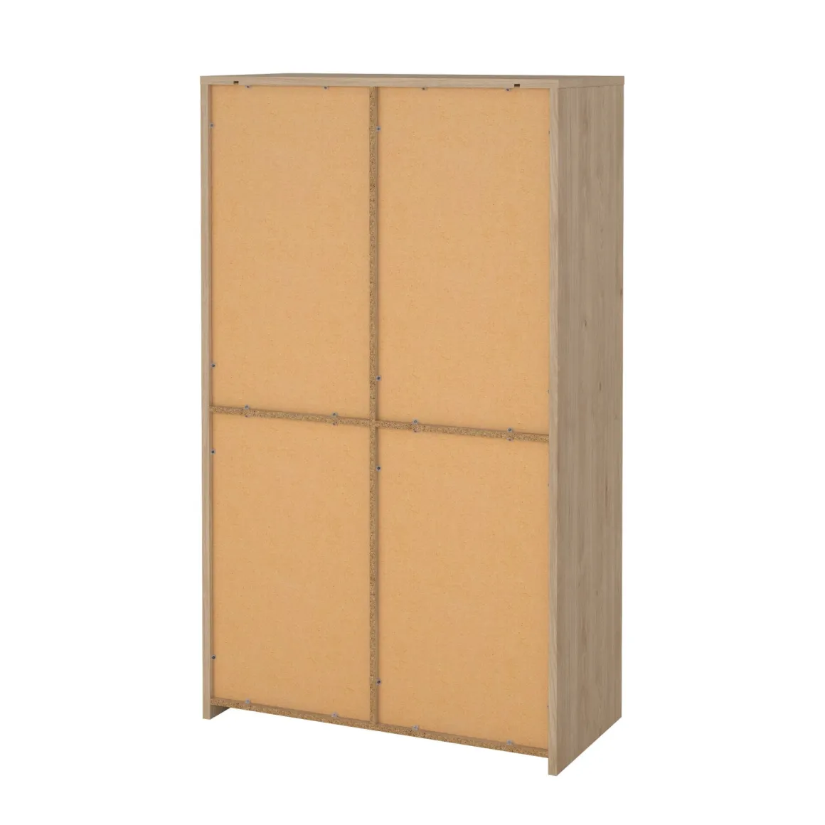 Mobile con vetrina 3 ante 100x48x170h cm rovere e bianco lucido - Reykjavik