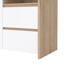 Mobile con vetrina 3 ante 100x48x170h cm rovere e bianco lucido - Reykjavik