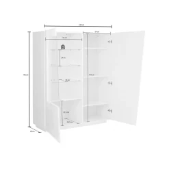 Mobile con vetrina grande 2 ante 120x43x146h cm bianco lucido - Ask