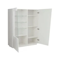 Mobile con vetrina grande 2 ante 120x43x146h cm bianco lucido - Ask